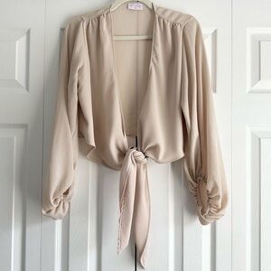 Pink Lily Drapey Tie-Front Top Size Small/Medium